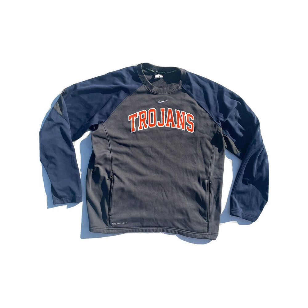 Virginia State Trojans Adult Large Blue Crewneck Pullover Nike ThermaFit